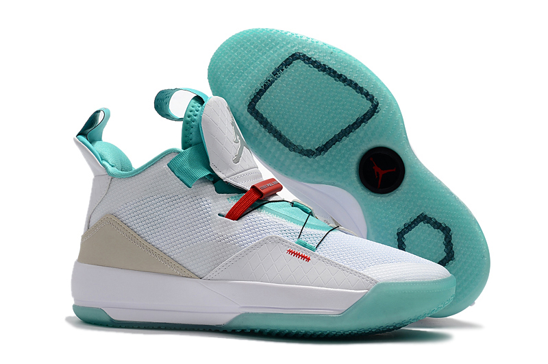 Air Jordan 33 White Jade Blue Red Shoes - Click Image to Close